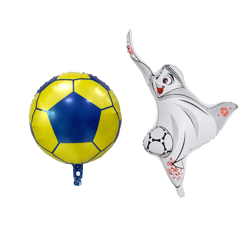 Qatar Football World Cup Reusable  Aluminum Film Balloon Bar Mall Games Party Decoration Supplies