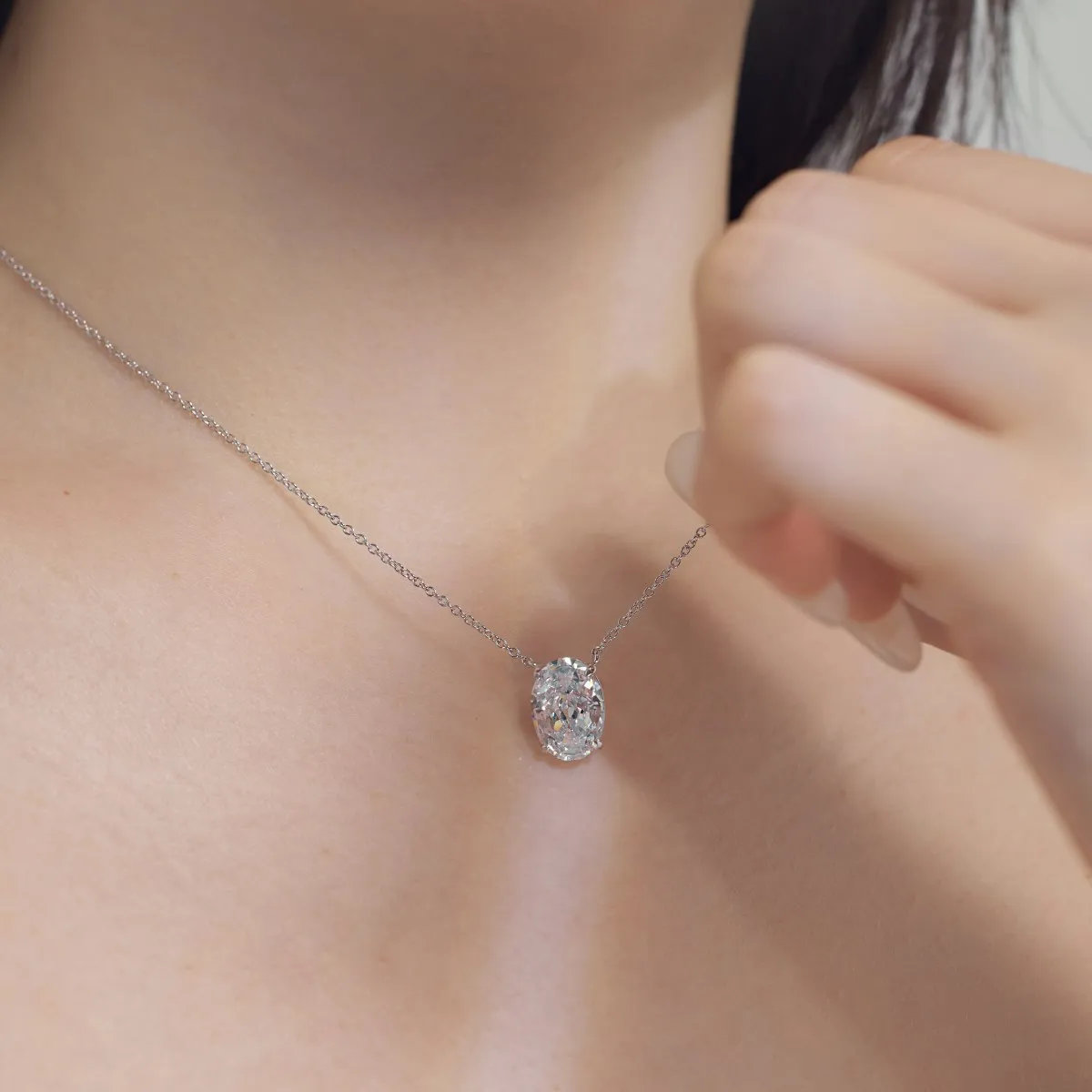 Dylam Simple Design 18K Gold Plated Chain Link Charm 9Mm Round 8A Cz Zircon Necklace S925 Silver Pendant Necklaces For Women