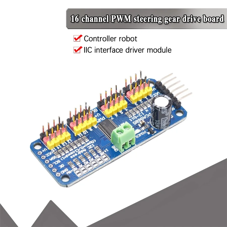 PCA9685 16-Channel 12-bit PWM/Servo Driver - I2C interface  Raspberry Pi DIY Servo Shield Module