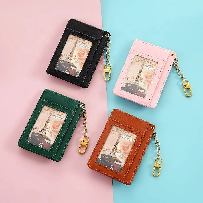 Leather Key Card Holder Wallet with Bluetooth Wireless Electronic Remote Tracking Tag Device Case