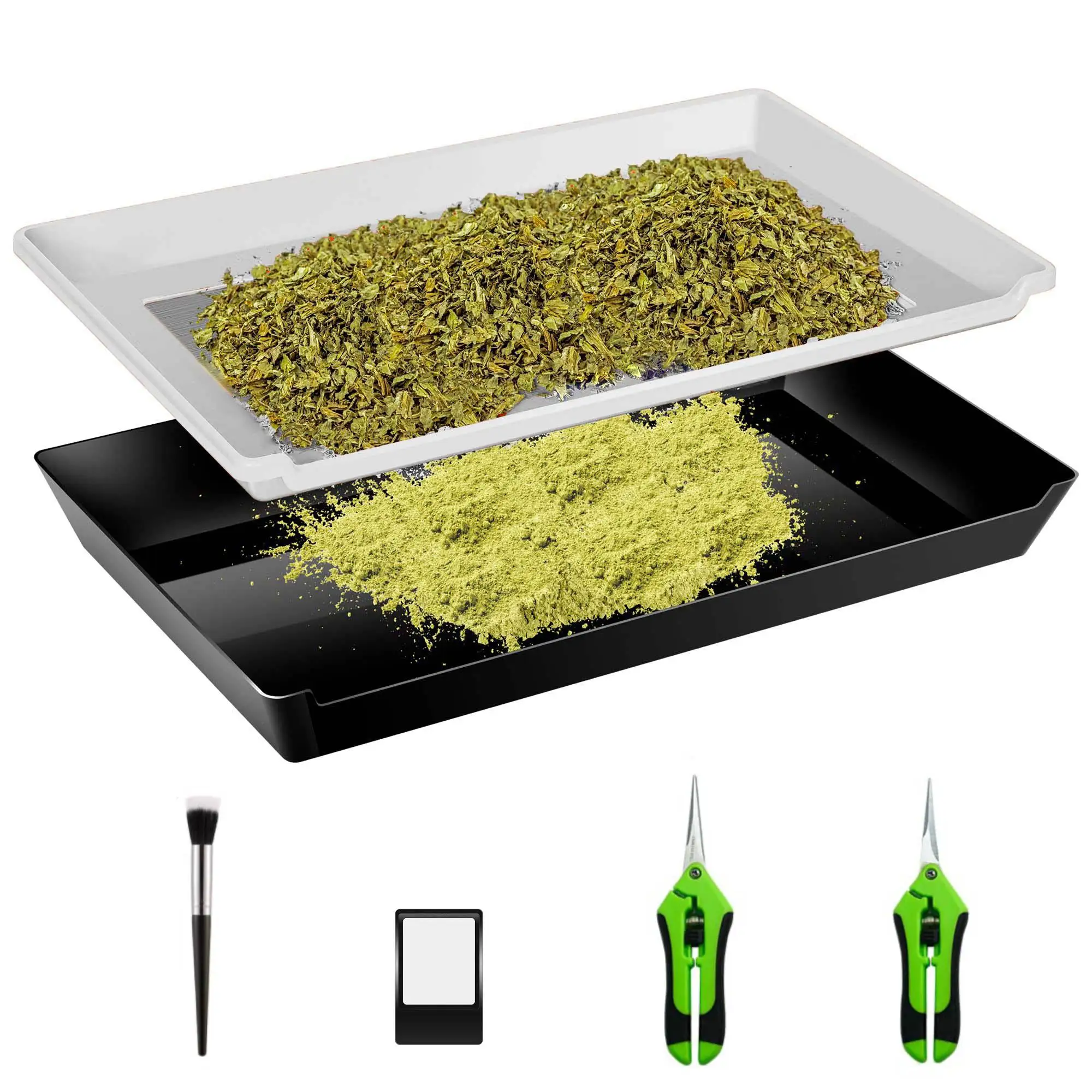 Russia Thailand  Hot Sale Plastic Collecting Bud Trimming Tray With Scissors Trim Bin Trays For Herbs