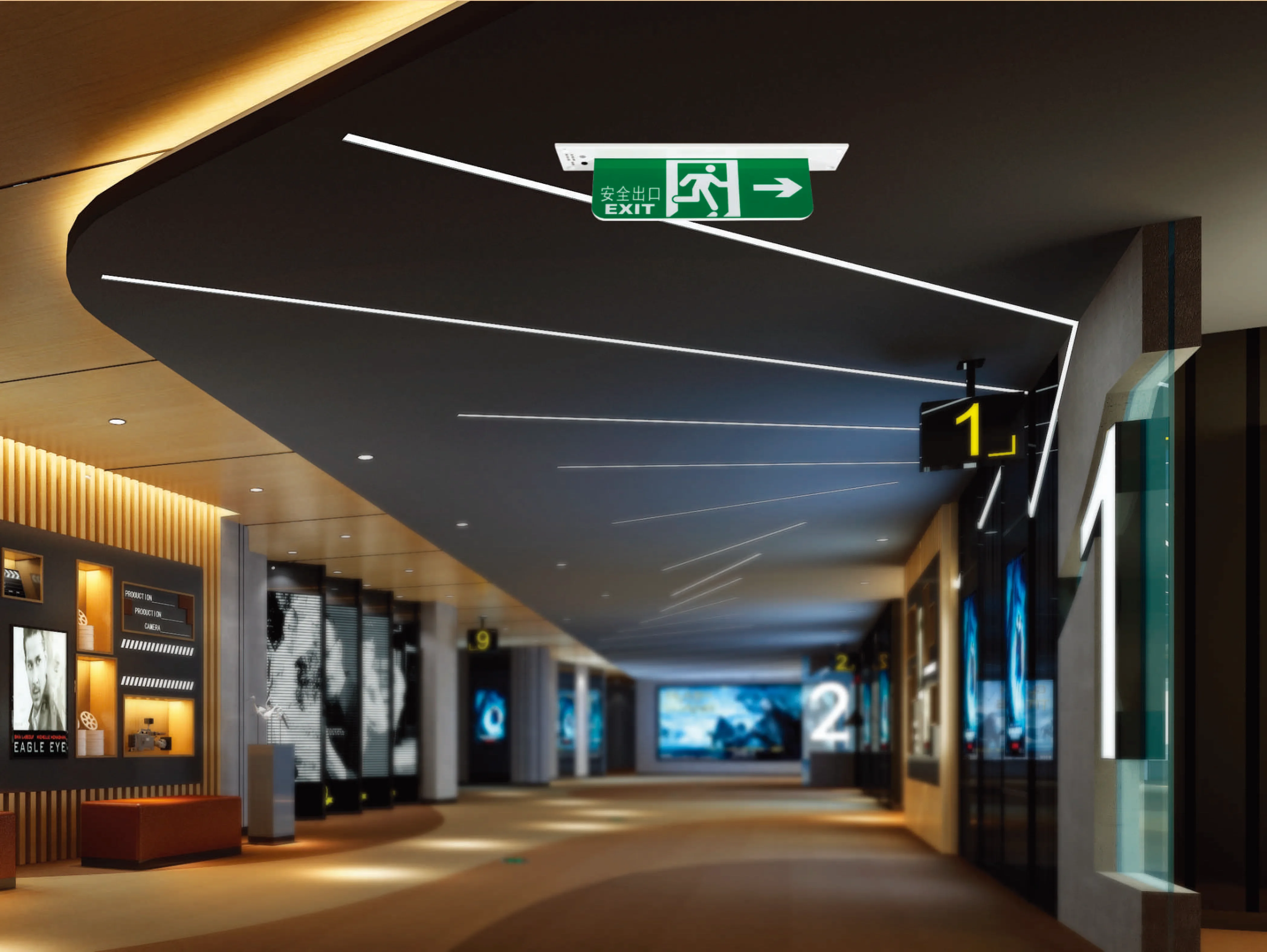 20 Years Manufacturer AC220V 50Hz/60Hz 2x10W 3.6V 600mAh Emergency Time 1.5h Wall Hanging Typ Steel 08F Fire Emergency Light