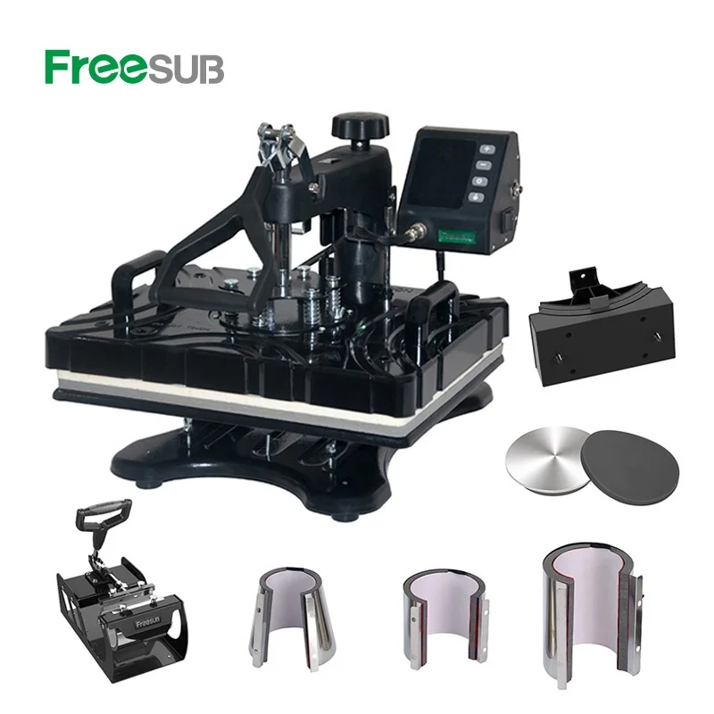 Freesub 8 in 1 heat press machine T-shirt heat press machine for t shirt hat cap mug P8100-8