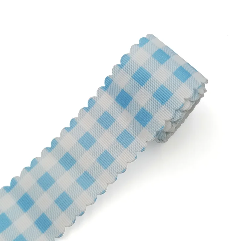 OKAY Custom character grosgrain ribbon with wavy borders Grosgrain Scalloped Edge Ribbon for girl hair bows