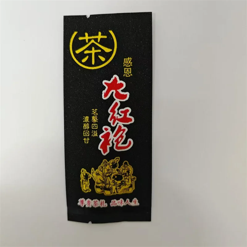 Customized mid seal printed hot stamping big red robe tea packaging bag, compact and convenient