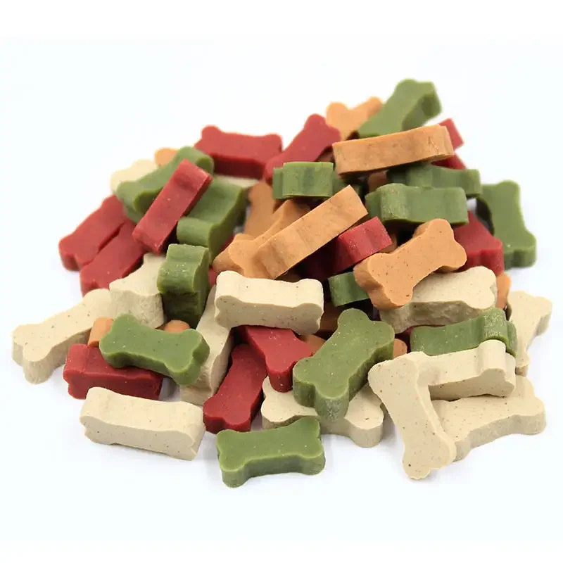 Private Label Mini Bone Shaped Assorted Biscuits Organic Additive-Free Pet Treats Nutritious Flavor 100G Dog Snacks Dry Food