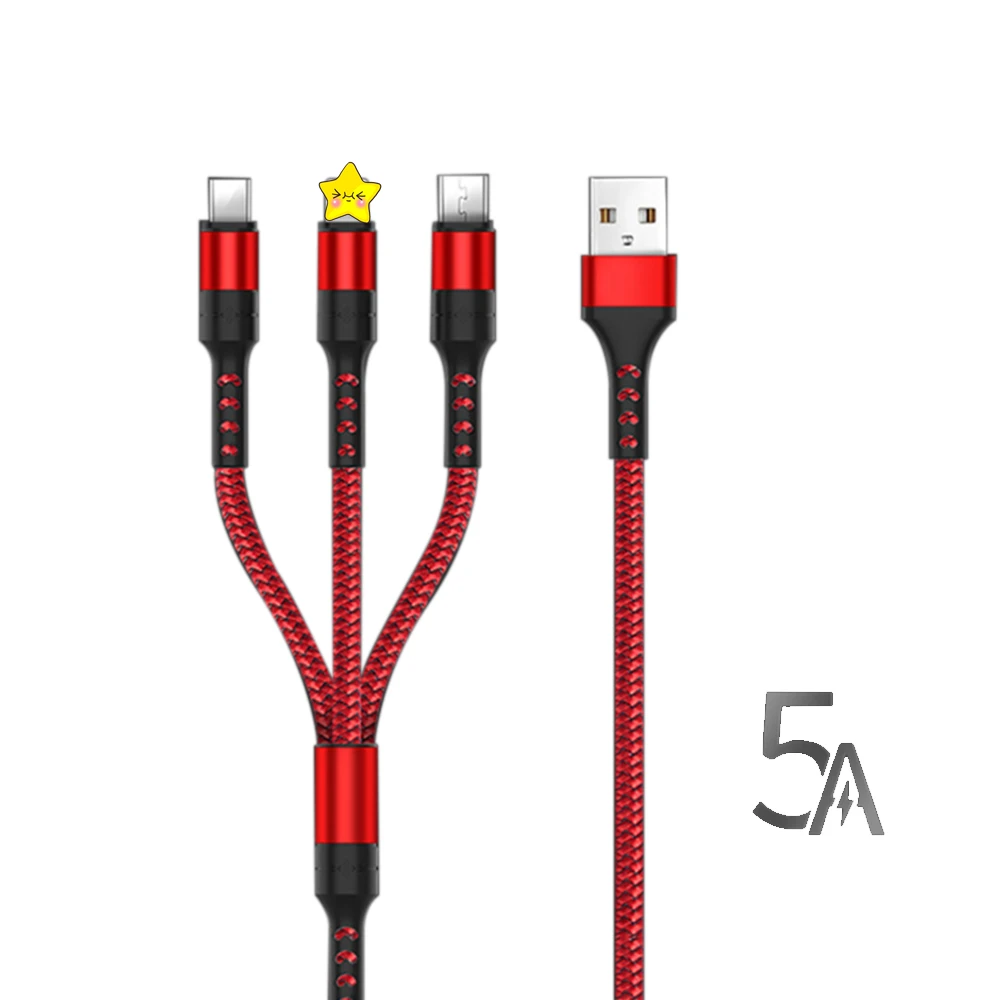 2020 Wholesale Price Good Quality long usb cable 3in1 data line