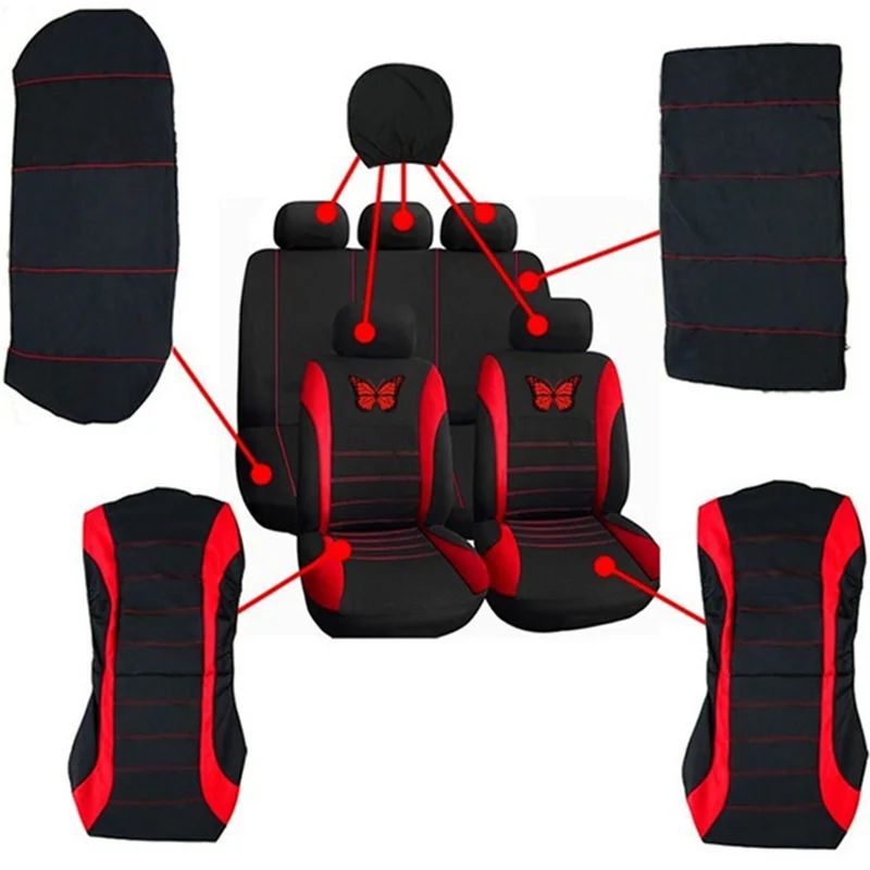 Модный чехол с бабочкой сидений автомобиля 2 шт./4 шт./9 шт. универсальный сиденья автомобиля защитные чехлы аксессуары для автомобильного интерьера