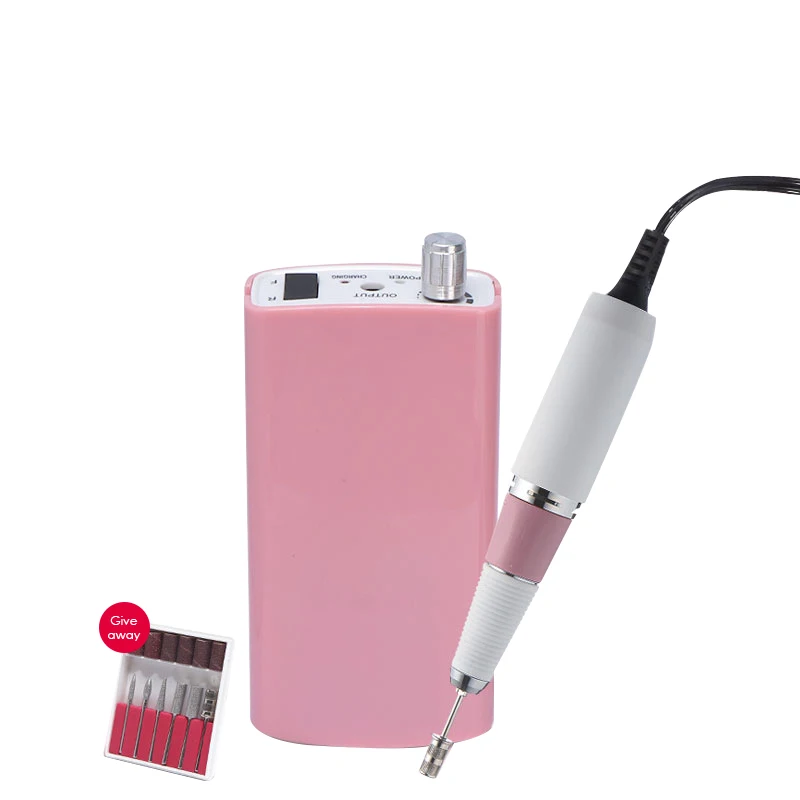 E File Nail Drill Machine with 6 Nail Bits for Acrylic Nail Gel Removing Polishing Machine