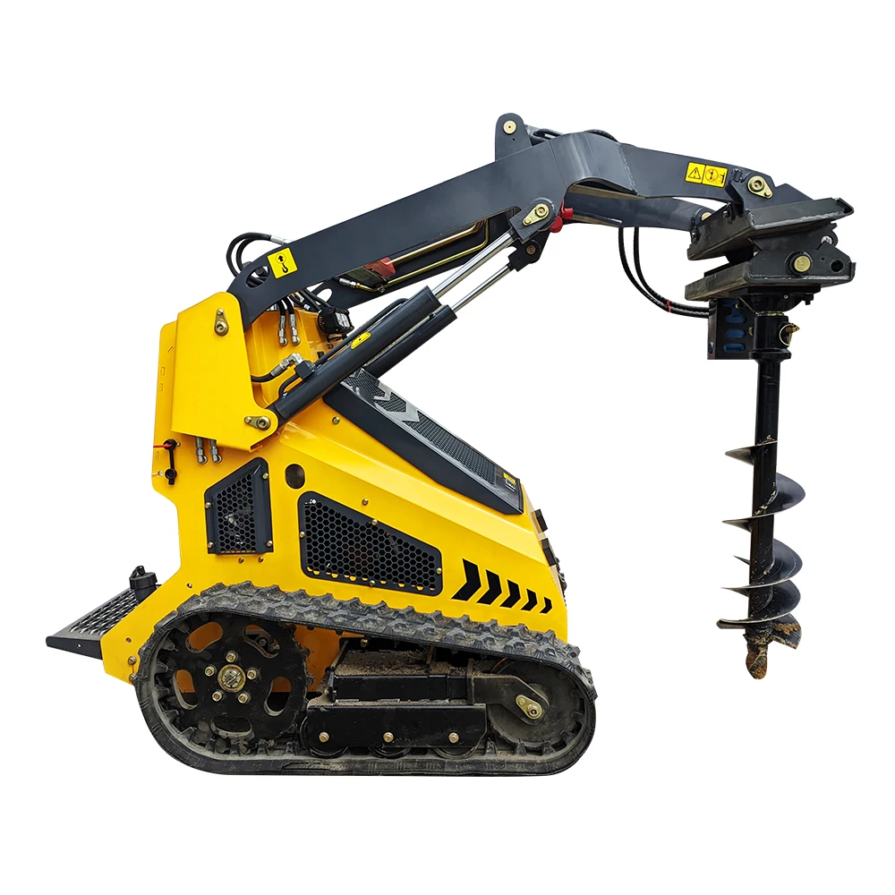 Chinese Wholesale Fuel-efficient cheap mini skid steer loader electric with 4 in 1 bucket mini loader