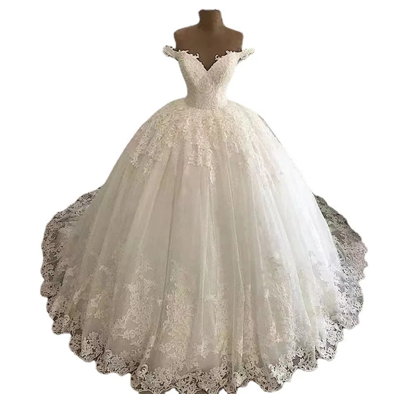 2023 wholesale customized Wedding Dress Princess Luxury evening dress Ball Gown Wedding Bride Dresses for women
