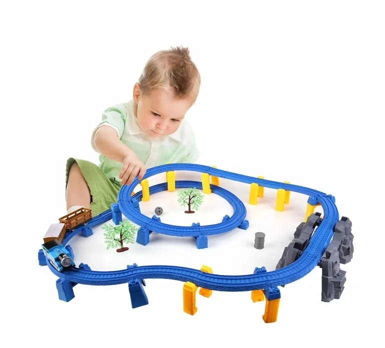 Self-assembly kids diy electric train track toy for funny games