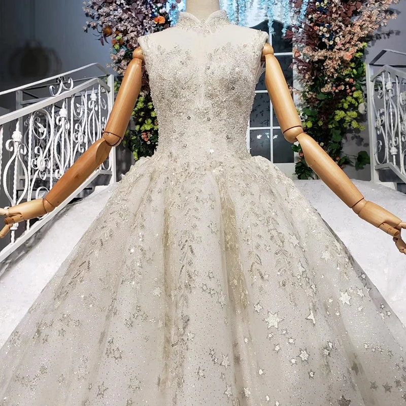 HTL858 Jancember high neck sleeveless wedding dress 2019 moroccan wedding dresses