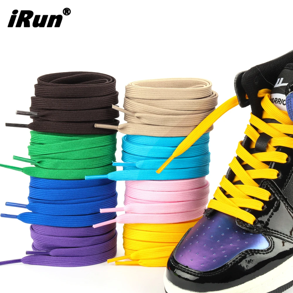 iRun Custom Multicolored Replacement Flat Polyester Shoelaces Premium AF 1/ AJ 1 Shoestring Thick Flat Shoelaces for Sneaker