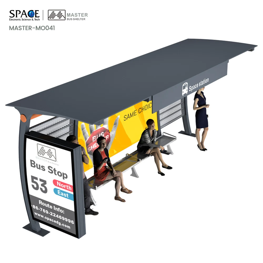 Smart Bus Stand Shelter Comfortable Public Transportation Bus Station