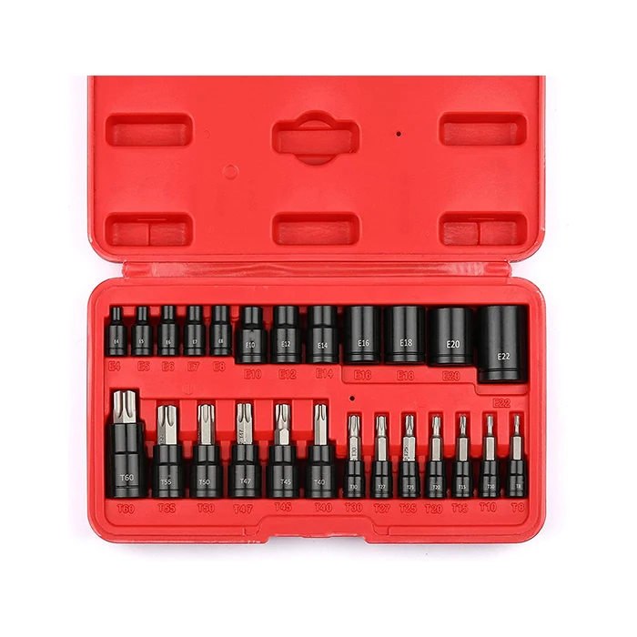 25 шт. Torx Бит резьбой раструбного соединения для наружные женские Набор торцевых головок инструменты ремонта автомобилей