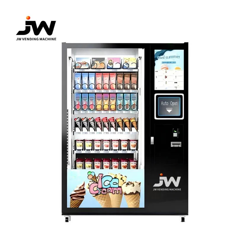 frozen food ice cream vending machine with cash and card Freezer Food ice cream fully automatic for Shopping Mall with MDB cable