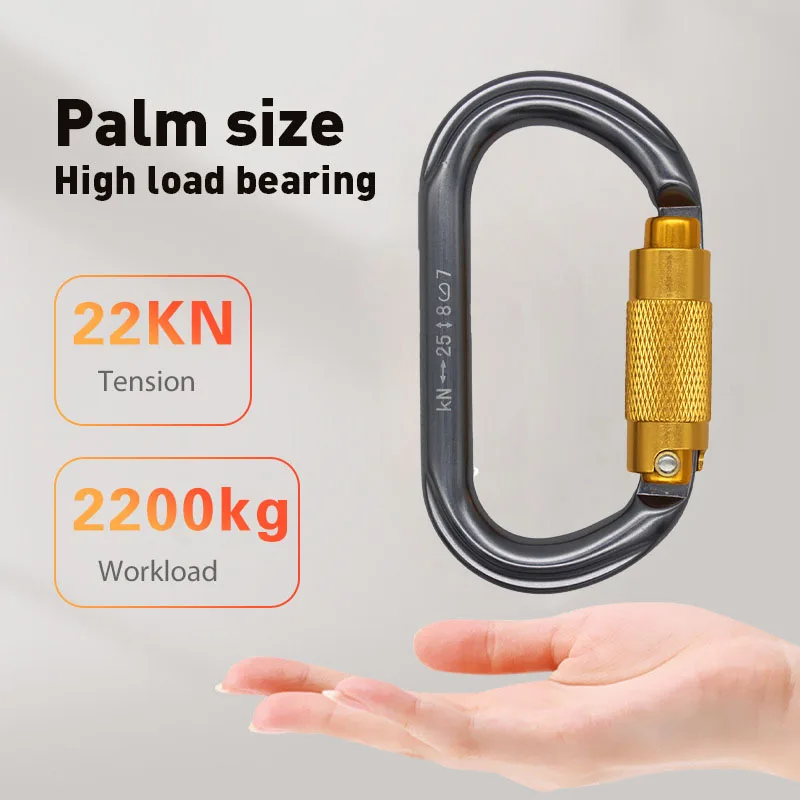 2023 Heavy Duty Hiking Climbing Multi Tool 22kn Locking Carabiner Custom Logo Aluminum