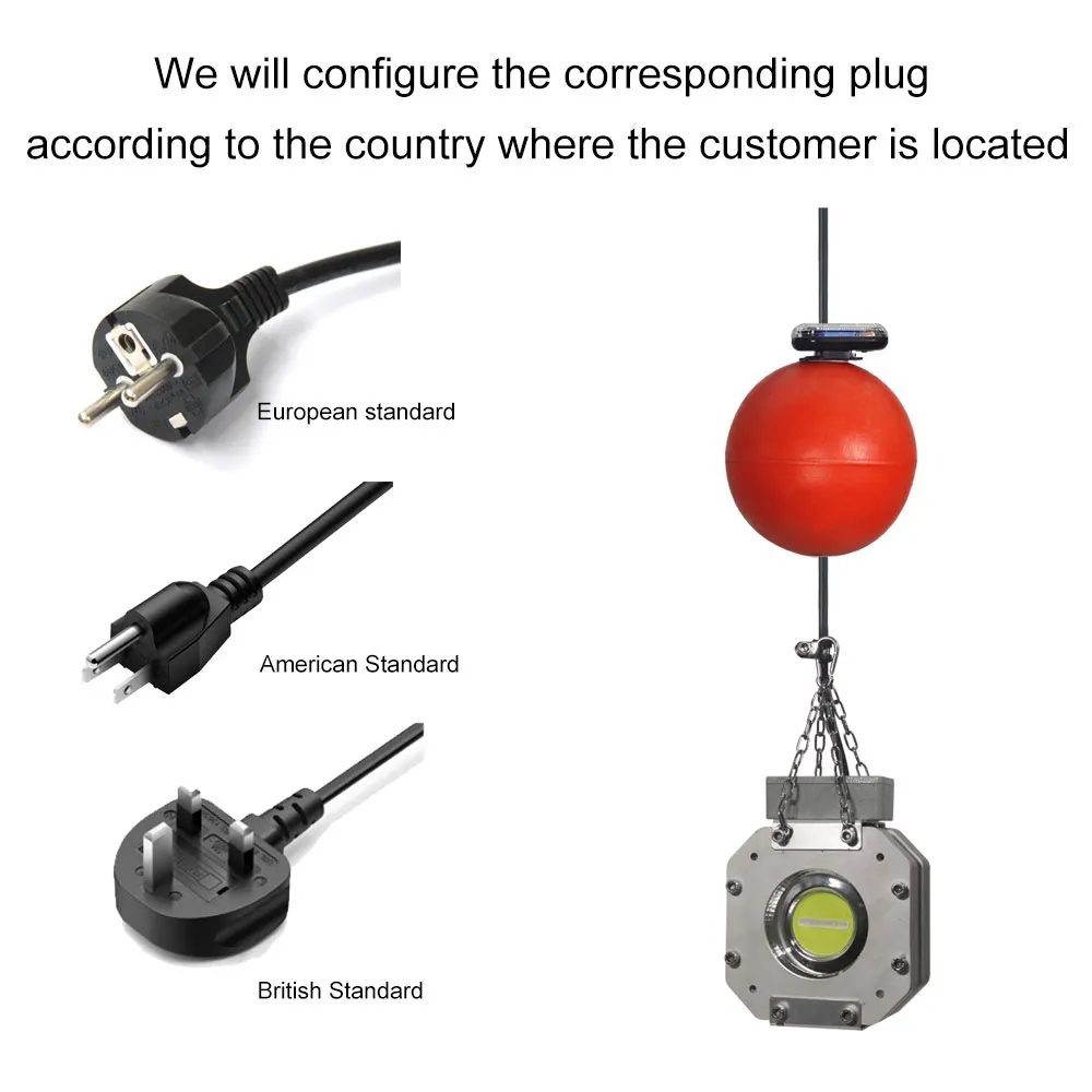 IP68 Ocean Night Fish Suspended Fishing Light Equipment 200W LED Underwater Fishing Attraction Light