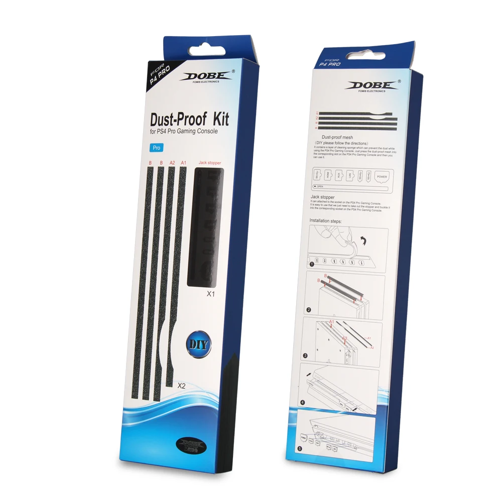 dobe TP4-833 for Playstation 4  Pro Gaming Console Dust Prevention Cover Mesh Jack Stopper Pack Dust proof Kit