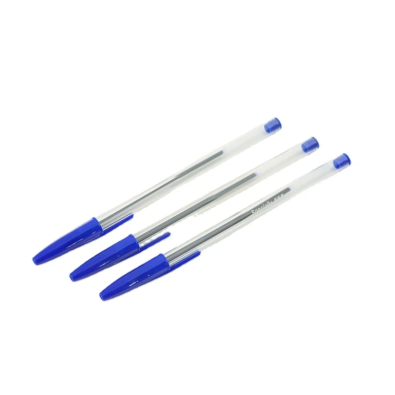 Wholesale 1.0mm ballpoint pen easy to write plastic pen student stationery for school 3 colors