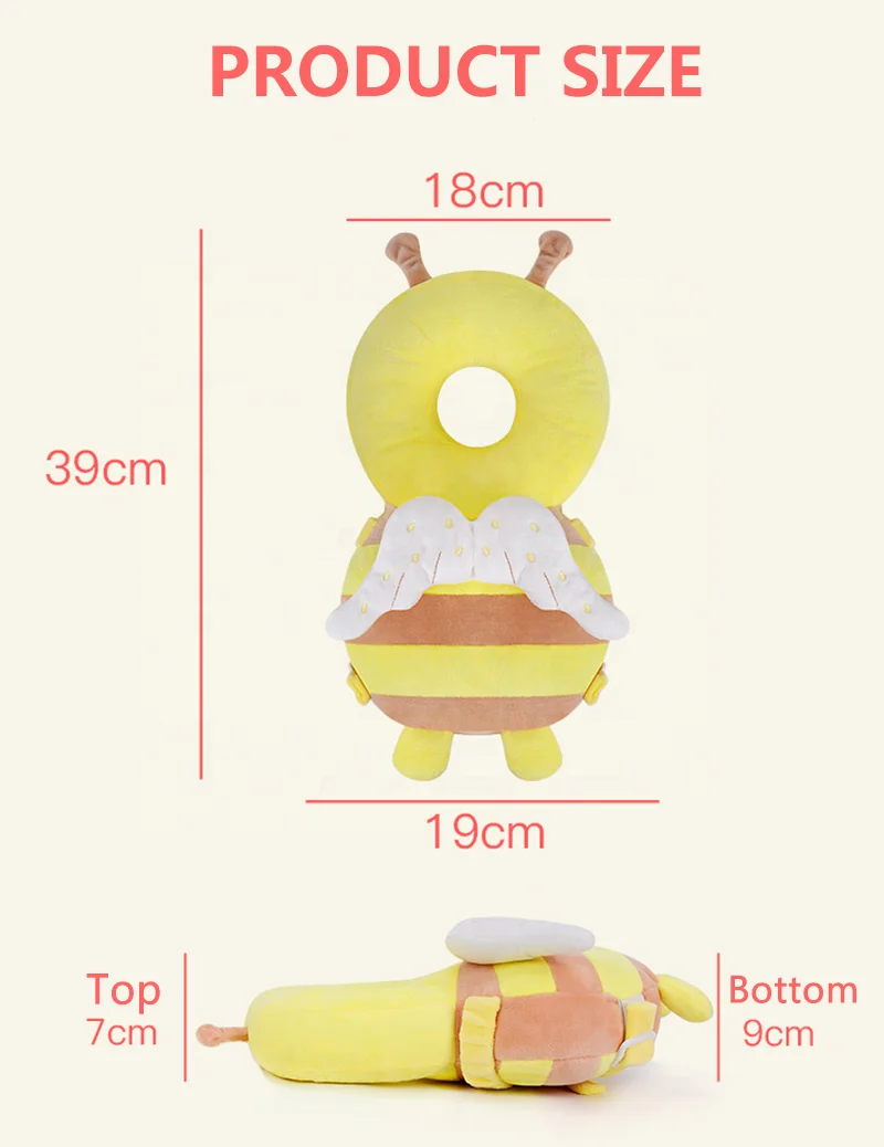 2023 Quality Cute Bee Anti Fall Backpack Head Protect Baby Pillow 4 Newborn Infant Toddler Wholesale Retail