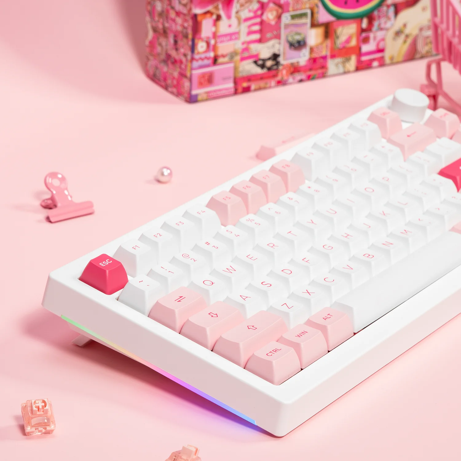 AKKO 5075B PLUS mechanical gaming keyboards DIY RGB backlit 75% layout Wireless Macro Keyboard