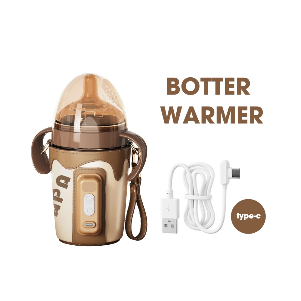 Infant Feeding Bottle Heated Thermostat Milk Warmer Portable Heated Milk Bottle Rechargeable Baby Bottle Warmer