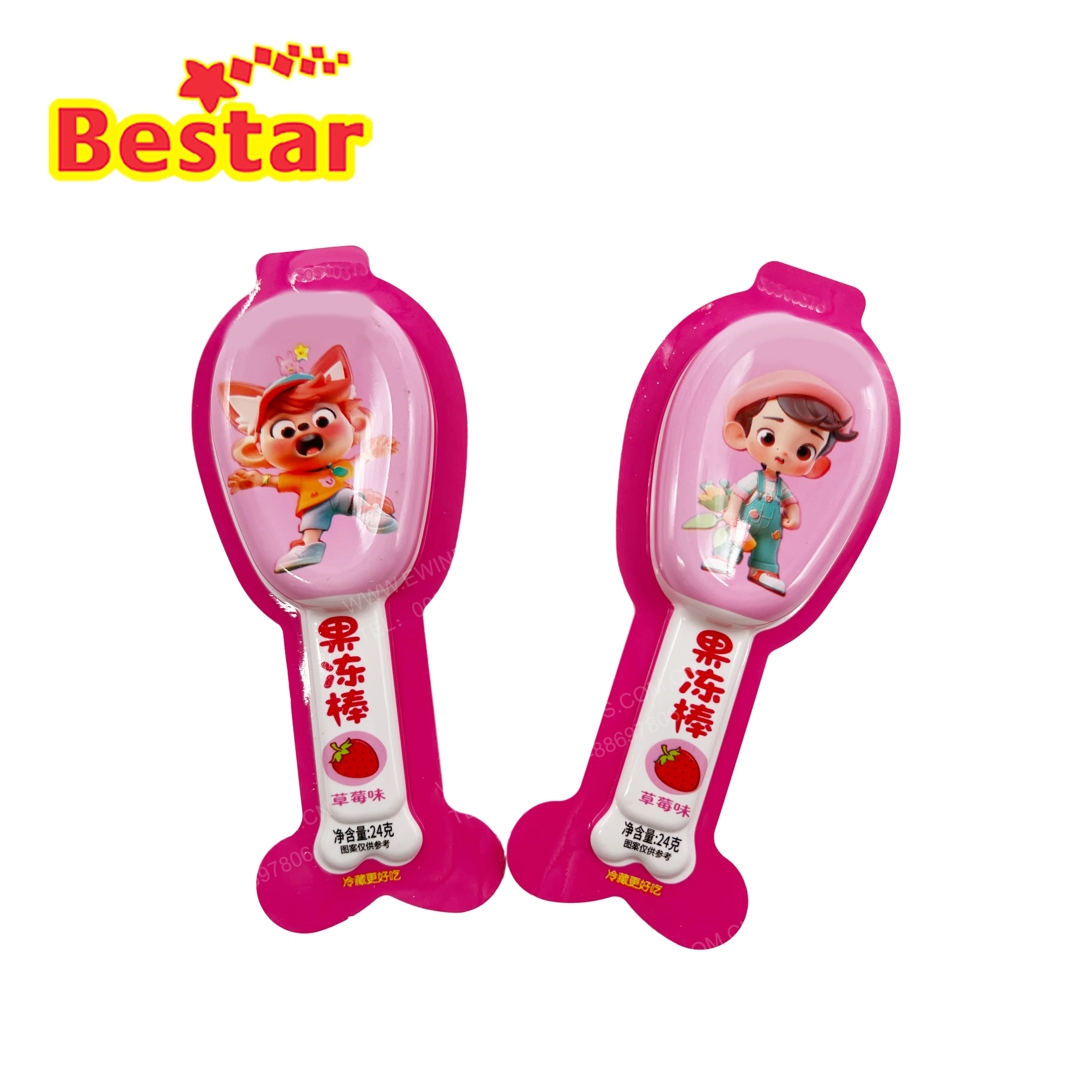 Fruity Jelly pudding pop strawberry jelly pudding lollipop with jelly candy for wholesale