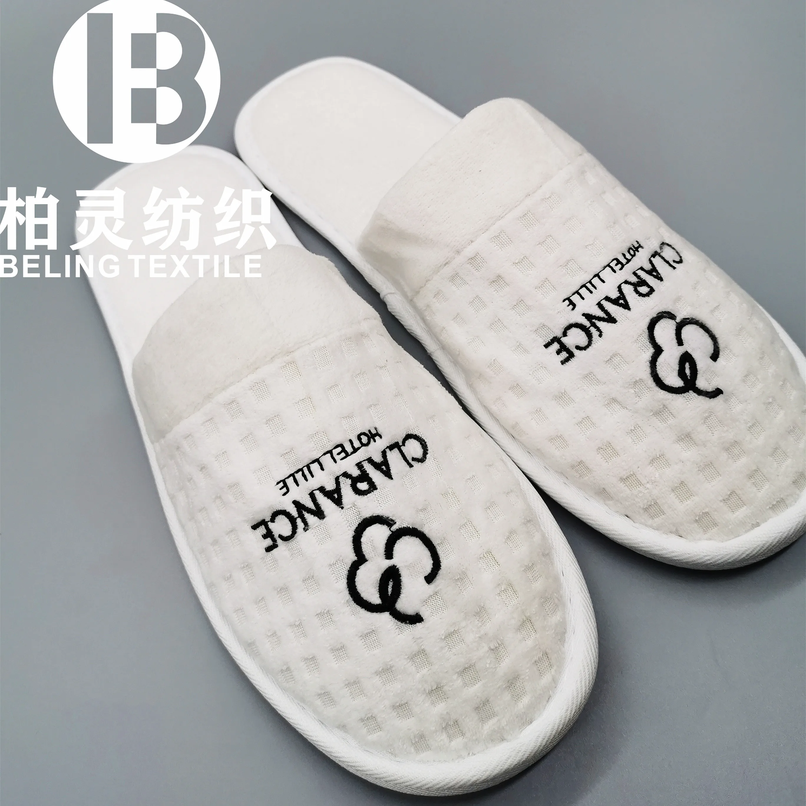 Plastic Dot anti-slip slippers Small check Waffle Disposable Hotel  Slippers Custom Logo Slippers