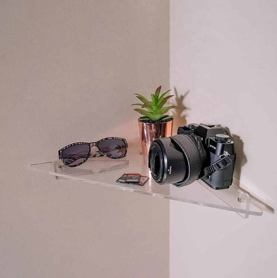 Modern Plastic Floating Wall Shelf Multifunctional Bathroom Storage Shelf Wall Mount Bathroom Rack