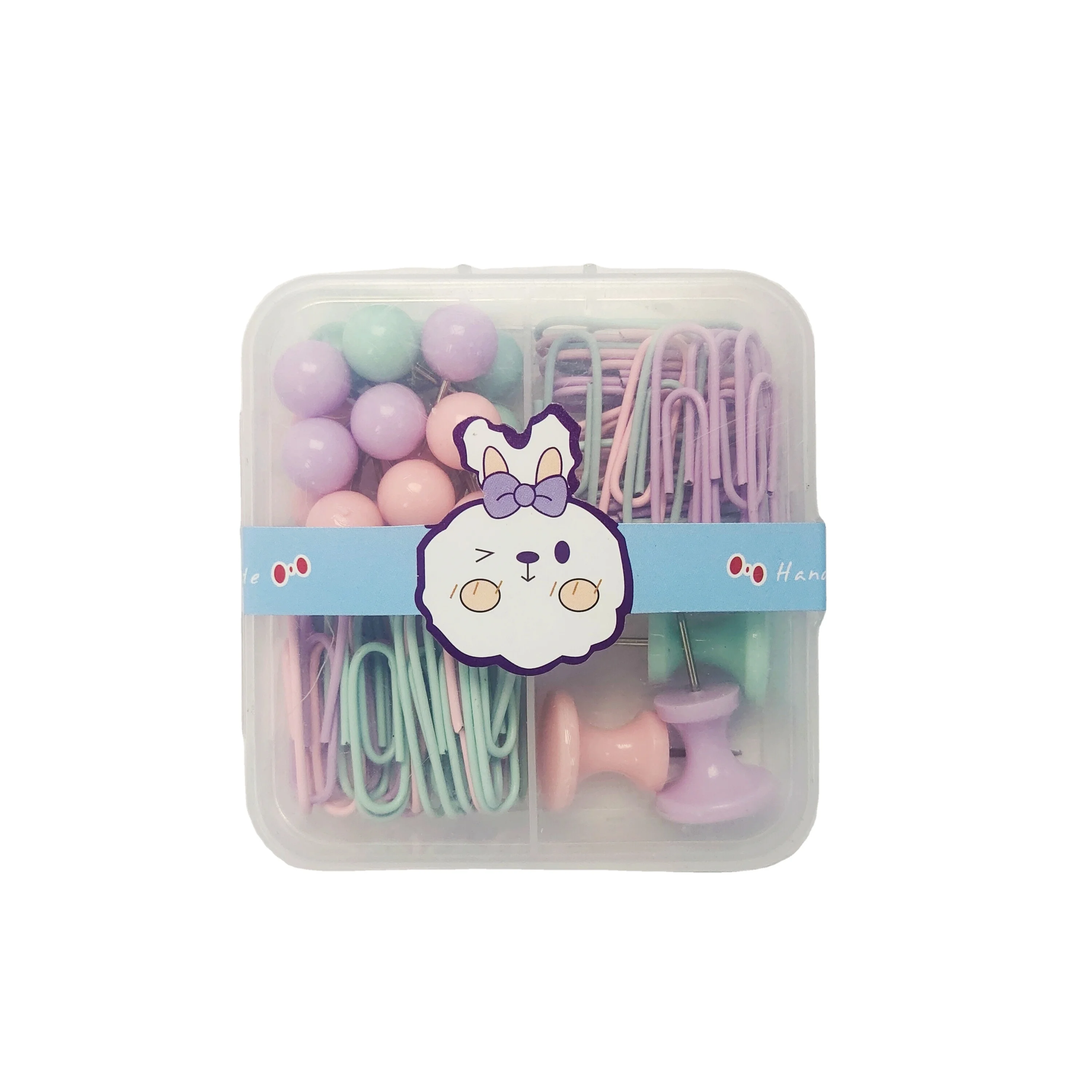 Factory Supply Colorful Paper Clips leather office stationery gift set