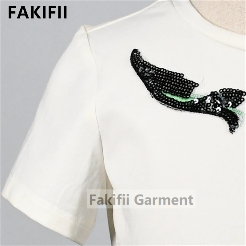 New Arrival Girls White Cotton T-shirts With Animal Appliques Summer Baby Clothes For Kids Toddler Clothing tshirts