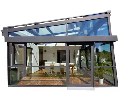 Manufacturer outdoor retractable garden sliding solarium tent solar glass panels roof sunrooms
