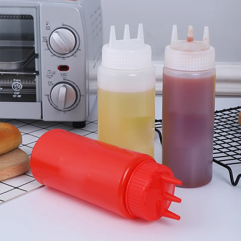 Wholesale 24 Oz Honey Salad Dressing Condiment Cooking Oil Tomato Sauce Squeeze Plastic Bottle for Restaurant