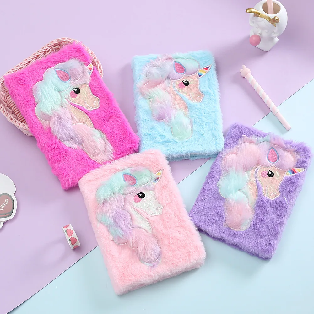 2022 cuaderno escolar diario caderno carnet Notizbuch Kids Gift Cute Journal Girl dairy Unicorn Fur Note Book A5 Notebook Diary