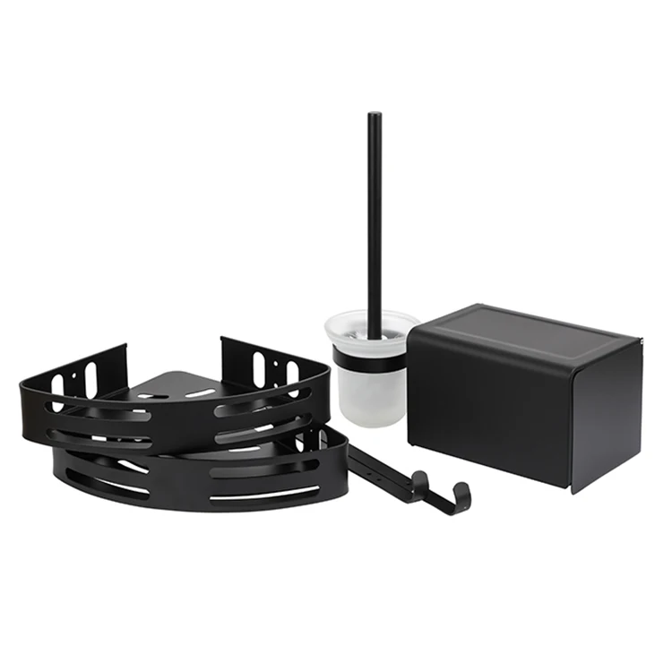 Low MOQ bathroom accessories wall mounted rack organizer bathroom corner storage shelf