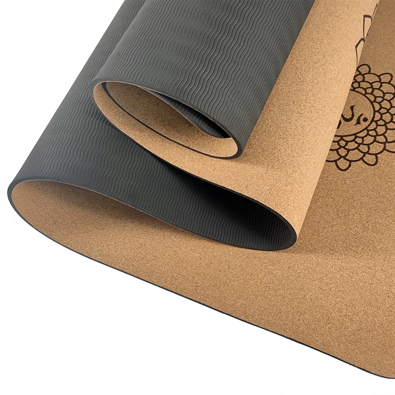 Premium 5mm Non Slip Cheap Personalized Natural Rubber Eco Friendly Cork Yoga Mat Tpe