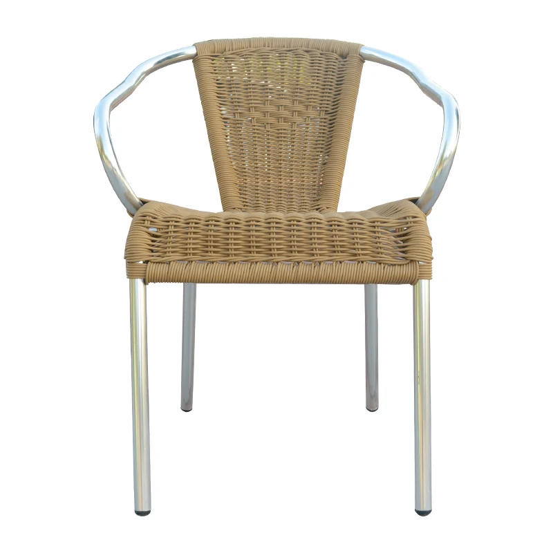 Double legs rattan wicker dining chair design approved by SGS