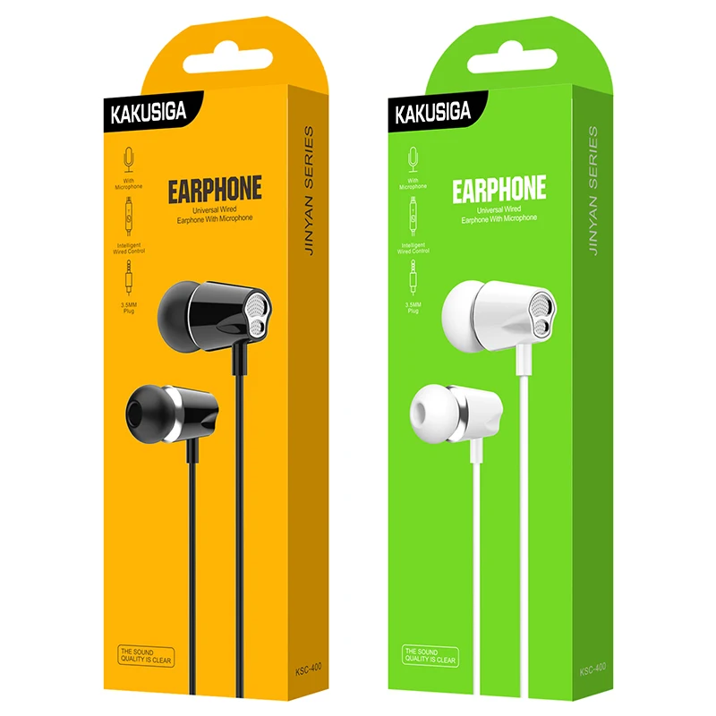 KAKU/KAKUSIGA Wired Earphone Headphone Handsfree Mic 3.5mm Stereo Sound Headset Earbuds Noise Cancelling in ear Earphone
