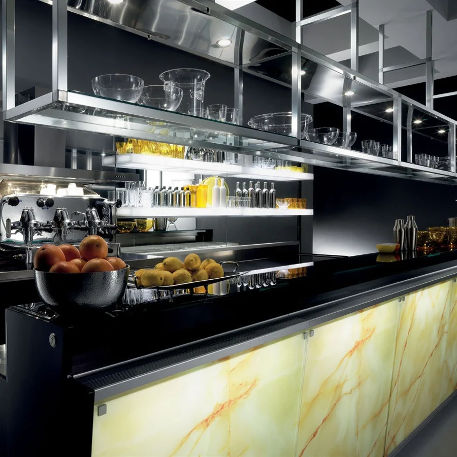 Whole Black modern restaurant bar counter/led drinking wine bar counter/led bar table