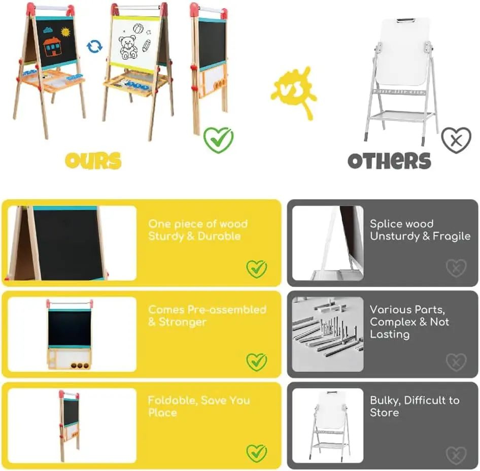 Wood Chalk Board and Black Board Perfect Board for use with School and Home Decoration