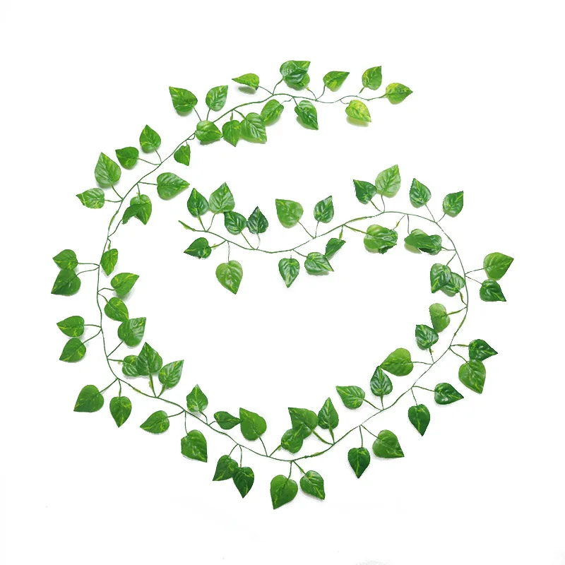Green 100 pcs Leaf 2.3M Home Decor Artificial Ivy Leaf Garland Plants Vine Foliage Flowers Hanging Garland