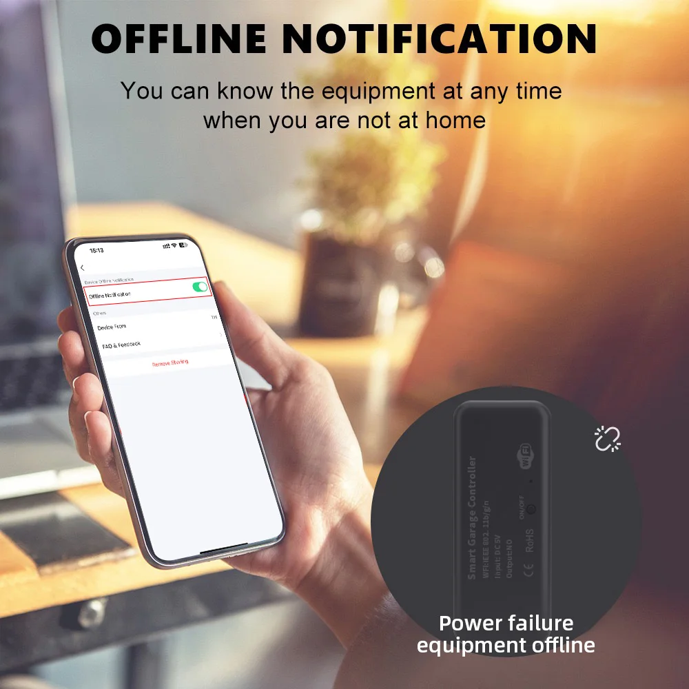 Tuya WIFI USB Switch Garage Door Controller Real-time Notification for Security Open the Door Everywhere Works With Smart Life