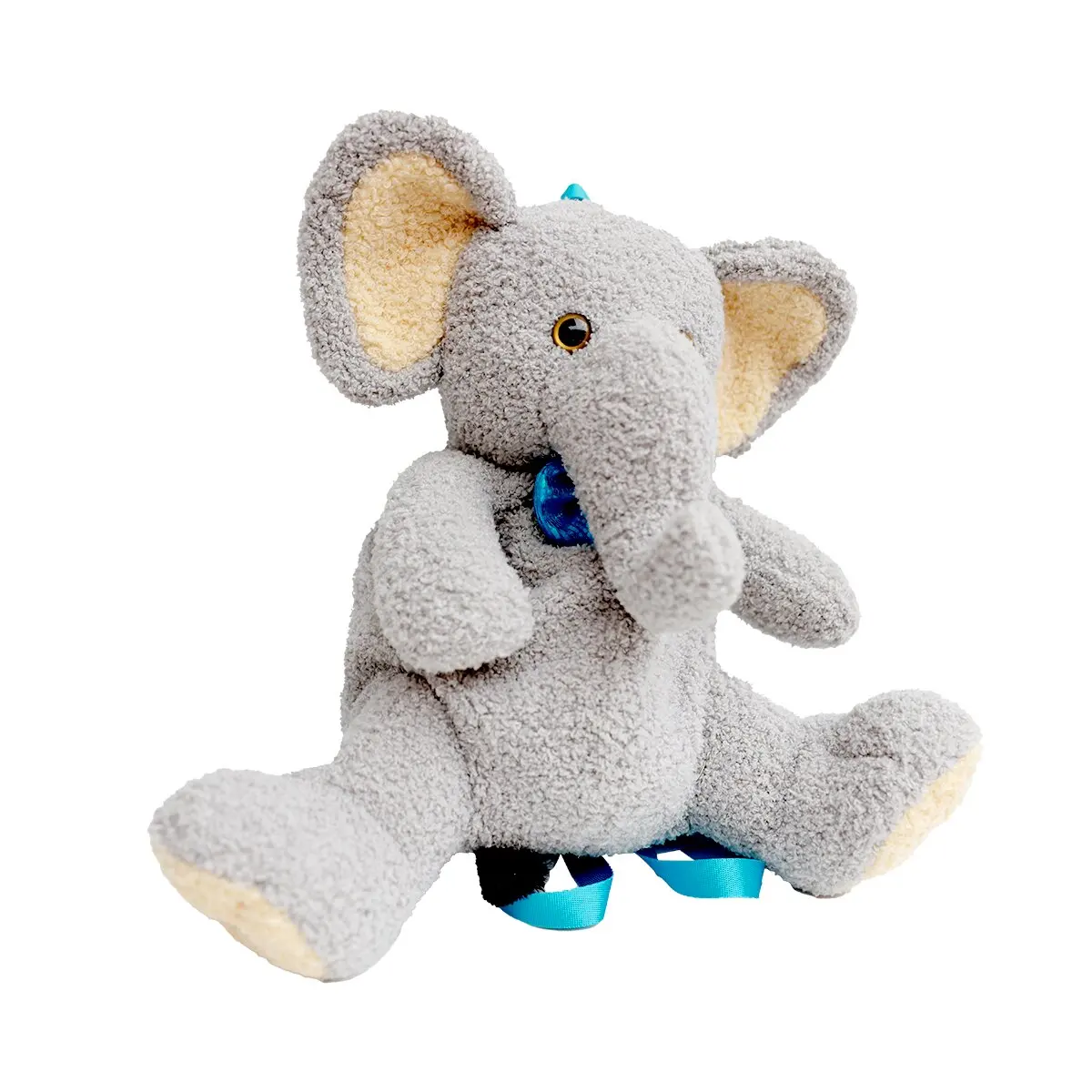 Hot sale big cute fashion gray elephant plush stuffed backpack for kids and adults