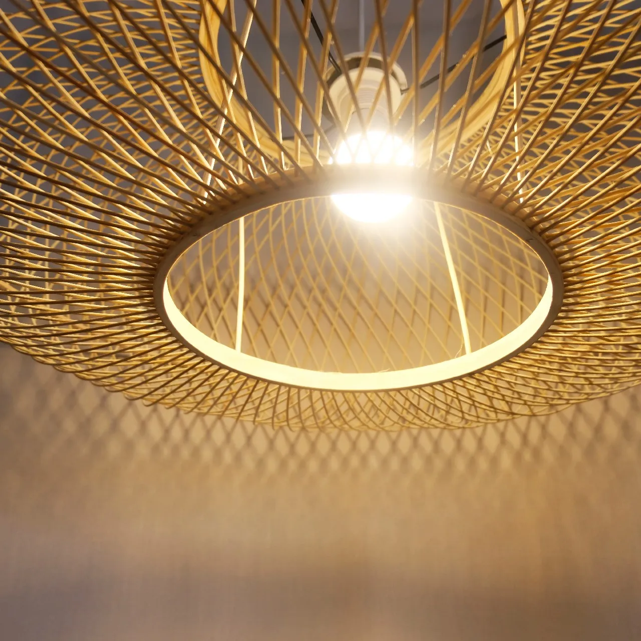 Wholesale Rattan Ceiling Bamboo Pendant Ornament Light Modern Lights For Home Hotel Villa Room Decoration