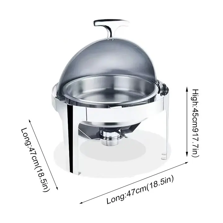 YITIAN Luxury Roll Top Stainless Steel Buffet Serving Dishes Stand Food Warmers Buffet Heater Chafing Dish