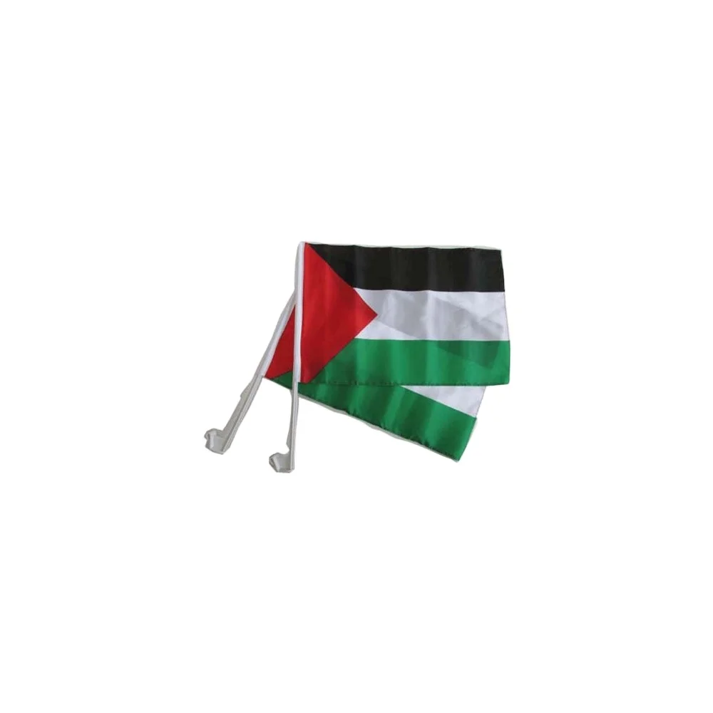 
Custom Palestine car window flag with plastic pole 