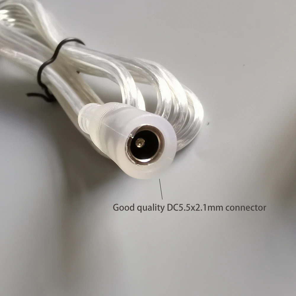 1.5m 0.5mm 20AWG transparent led neon strip flex connectors for led neon signs connect with power adapter