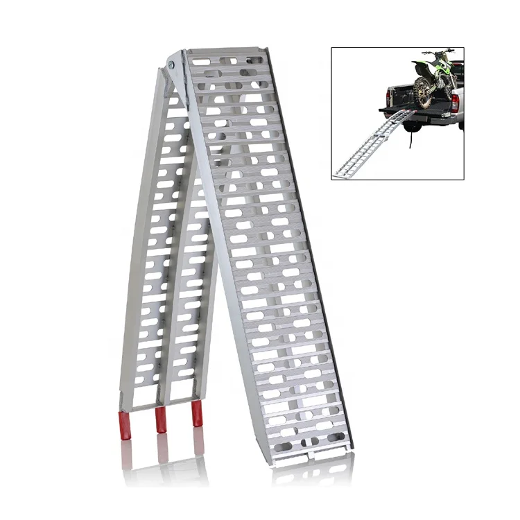 Aluminum Plate Top Ramp 1500lb Capacity Lawn Mover ATV Truck Loading Ramps